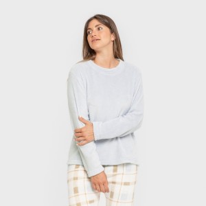 Pigiama pile coral Cuadro Noric celeste