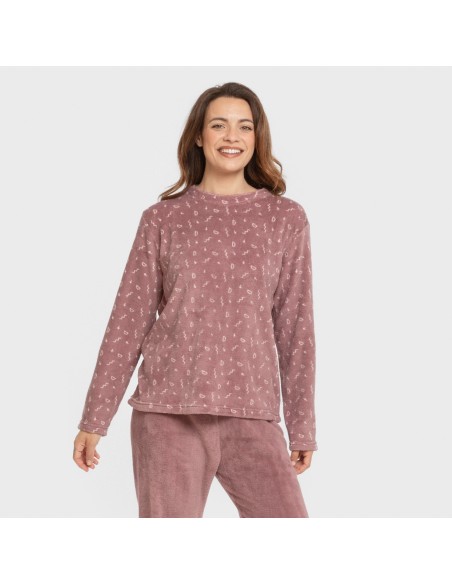 Pigiama pile coral Mimi melanzana