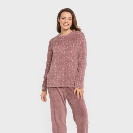 Pigiama pile coral Mimi melanzana