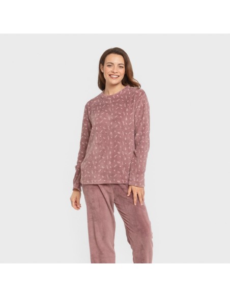 Pigiama pile coral Mimi melanzana