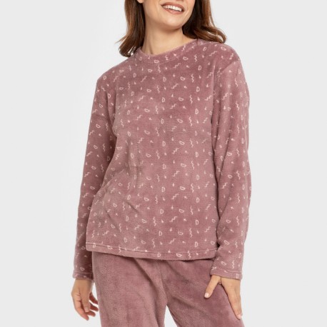 Pigiama pile coral Mimi melanzana