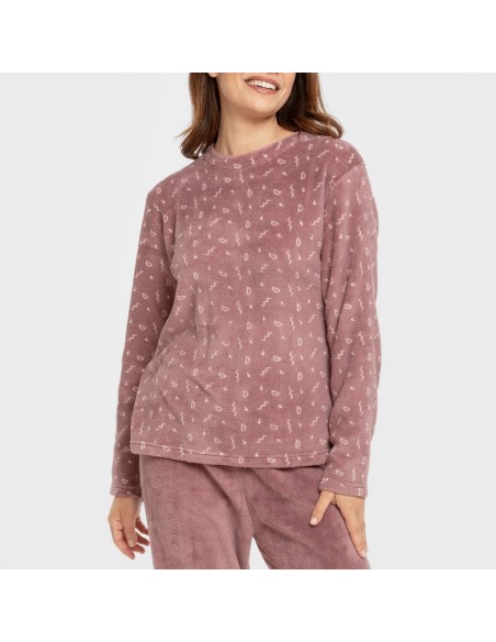 Pigiama pile coral Mimi melanzana