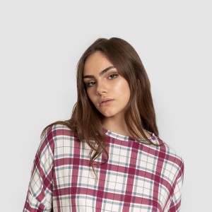 Pigiama lungo Secret donna Cuadro Dalis bordeaux 2