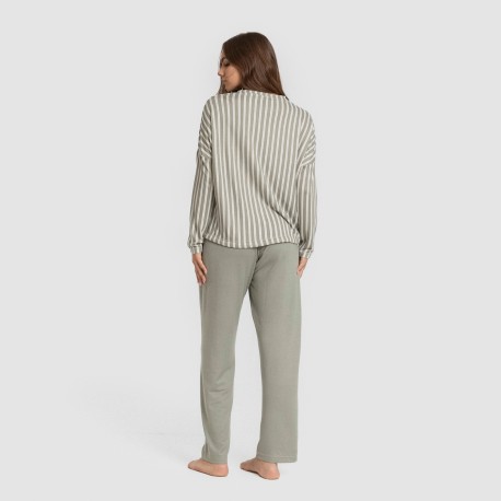 Pigiama lungo Secret donna Raya Marsella verde militare