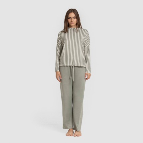 Pigiama lungo Secret donna Raya Marsella verde militare