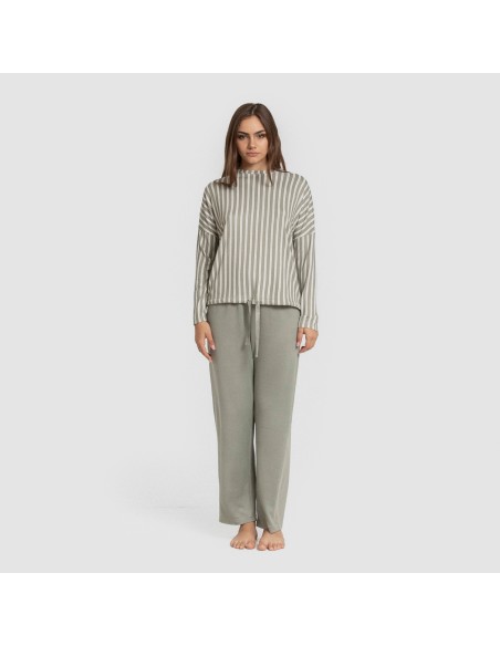 Pigiama lungo Secret donna Raya Marsella verde militare