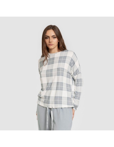 Pigiama lungo Secret donna Cuadro Guima indaco Pigiama lungo Secret donna Cuadro Guima indaco