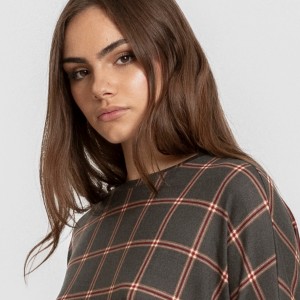 Pigiama lungo Secret donna Cuadro Nelby verde militare 2