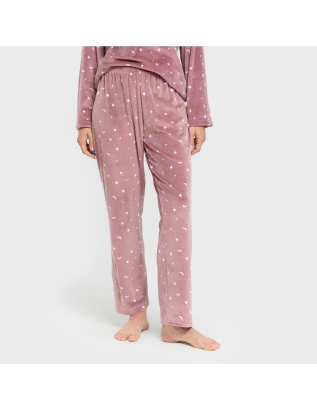Pigiama velluto super soft Ambarina malva rosa Pigiama velluto super soft Ambarina malva rosa