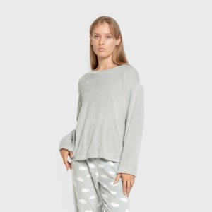 Pigiama velluto super soft Nubecita verde tiffany