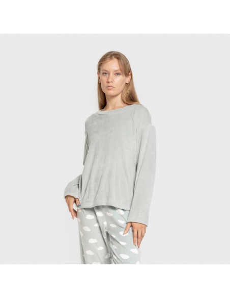 Pigiama velluto super soft Nubecita verde tiffany