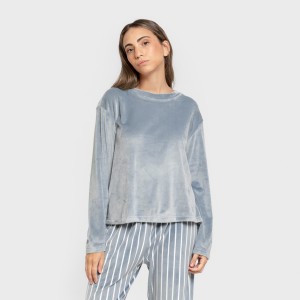 Pigiama velluto super soft Raya Astria indaco