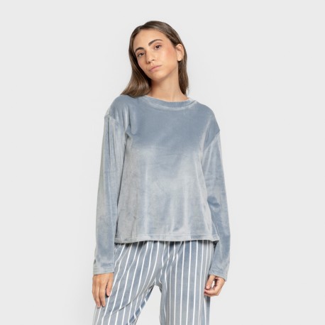 Pigiama velluto super soft Raya Astria indaco