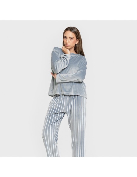 Pigiama velluto super soft Raya Astria indaco Pigiama velluto super soft Raya Astria indaco