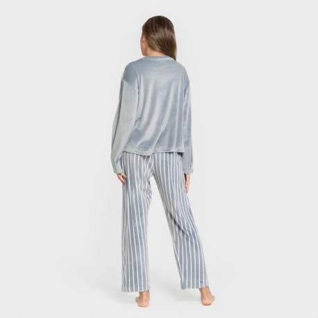 Pigiama velluto super soft Raya Astria indaco