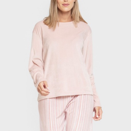 Pigiama velluto super soft Raya Oli malva rosa