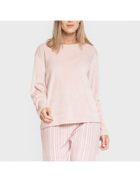Pigiama velluto super soft Raya Oli malva rosa