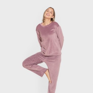 Pigiama velluto super soft Lolenda melanzana 2