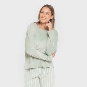 Pigiama velluto super soft Raya Astria verde tiffany