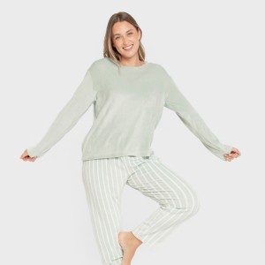 Pigiama velluto super soft Raya Astria verde tiffany 2