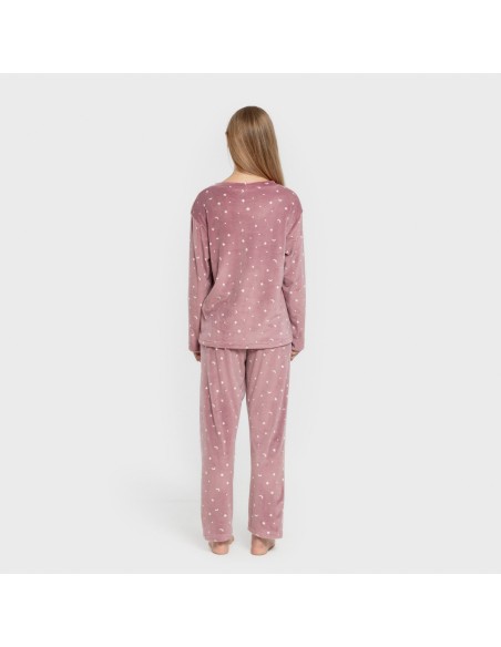Pigiama velluto super soft Ambarina malva rosa Pigiama velluto super soft Ambarina malva rosa