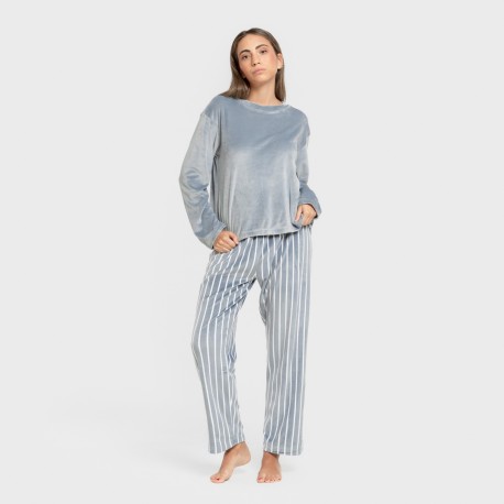 Pigiama velluto super soft Raya Astria indaco