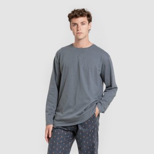 Pigiama uomo franella Pelayo verde azzurrato