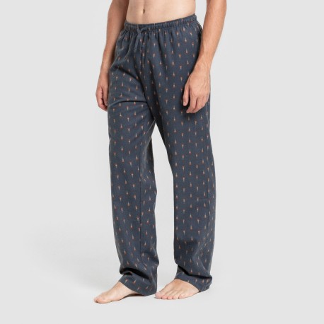 Pigiama uomo franella Pelayo verde azzurrato