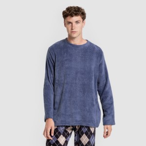 Pigiama pile coral uomo Cuadro Roldan azul