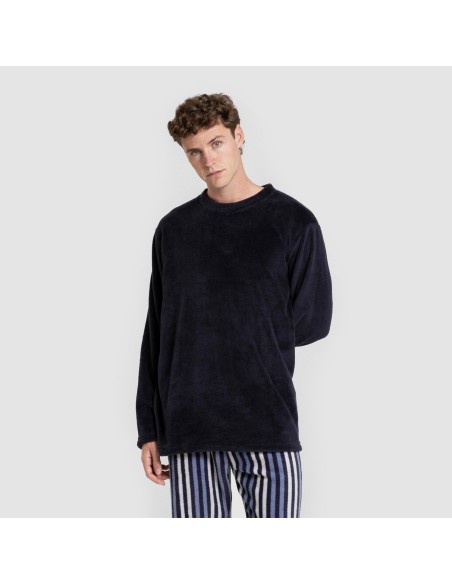 Pigiama pile coral uomo Raya Vinicius blu marino Pigiama pile coral uomo Raya Vinicius blu marino