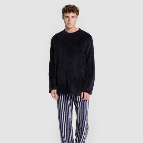Pigiama pile coral uomo Raya Vinicius blu marino