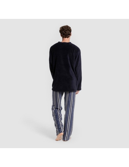 Pigiama pile coral uomo Raya Vinicius blu marino Pigiama pile coral uomo Raya Vinicius blu marino