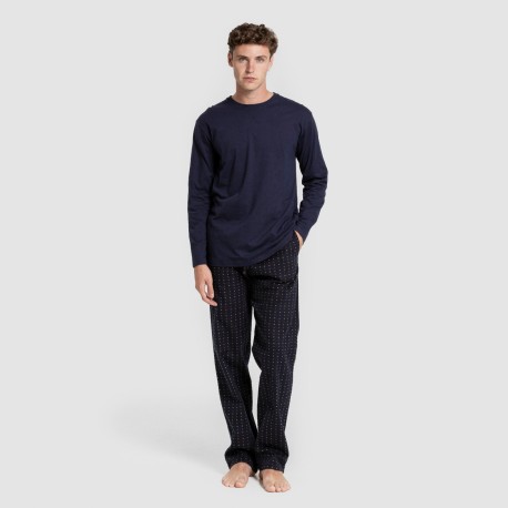 Pigiama uomo franella Monclova blu marino