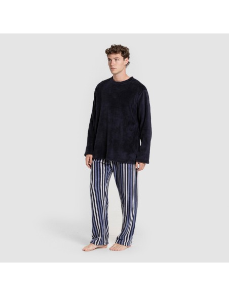 Pigiama pile coral uomo Raya Vinicius blu marino Pigiama pile coral uomo Raya Vinicius blu marino