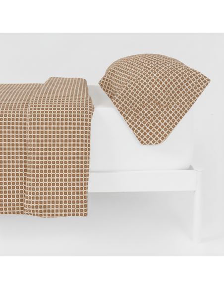 Copripiumino cotone Iñaki ocre - verde secco Copripiumino cotone Iñaki ocre - verde secco