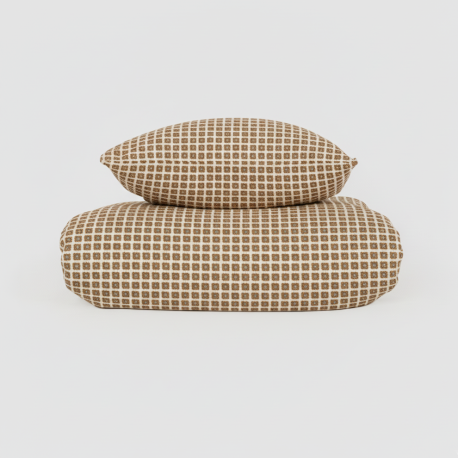 Copripiumino cotone Iñaki ocre - verde secco