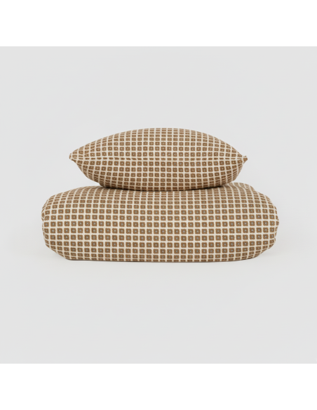 Copripiumino cotone Iñaki ocre - verde secco Copripiumino cotone Iñaki ocre - verde secco