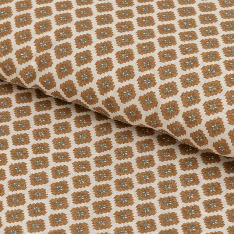 Copripiumino cotone Iñaki ocre - verde secco