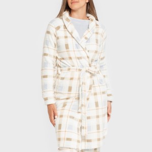 Vestaglia pile coral Cuadro Noric celeste 2