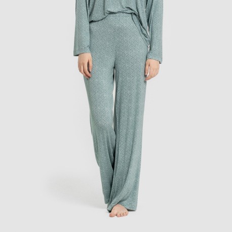 Pigiama lungo viscosa Virgo verde acqua