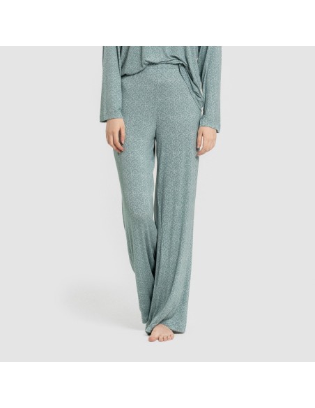 Pigiama lungo viscosa Virgo verde acqua