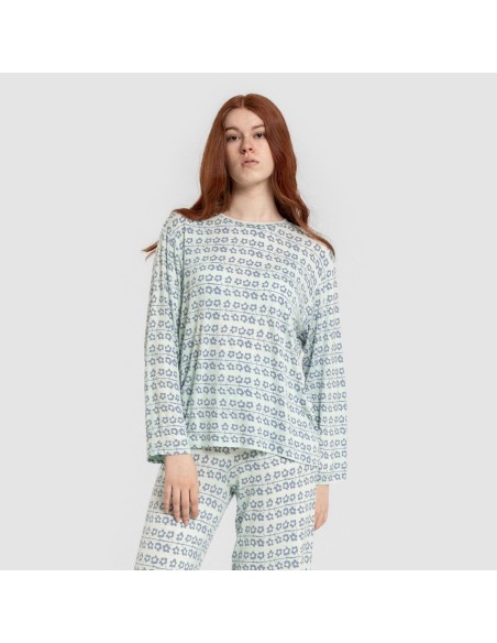 Pigiama lungo viscosa Capricornio rosa