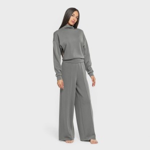 Pantalone lungo con pinces fluido donna 2
