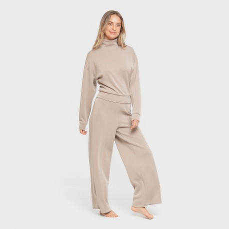 Felpa fluida con collo alto donna