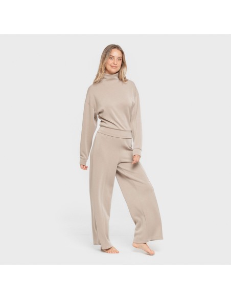 Felpa fluida con collo alto donna