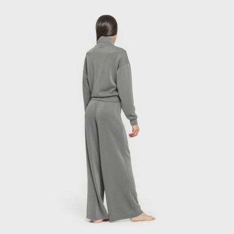 Felpa fluida con collo alto donna