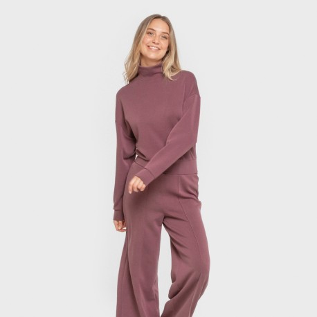 Felpa fluida con collo alto donna