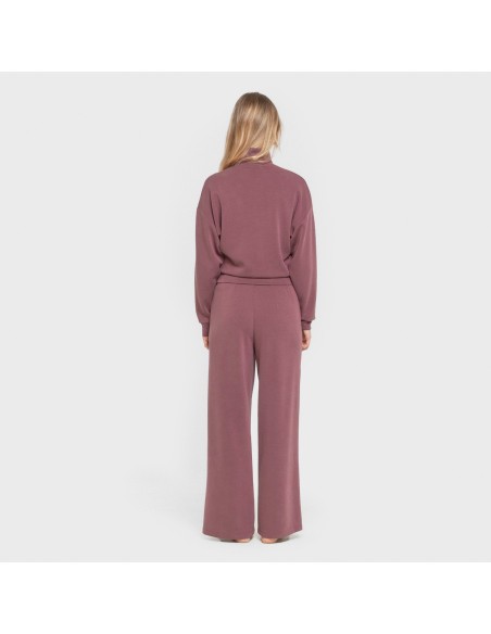 Felpa fluida con collo alto donna