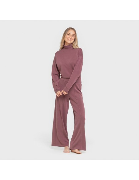 Felpa fluida con collo alto donna