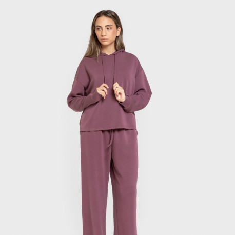 Felpa fluida con cappuccio donna